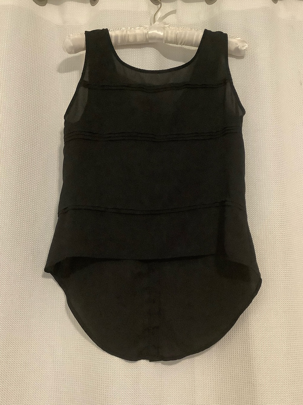 Naked Zebra Black Layered Sheer Yoke High-Low Tank